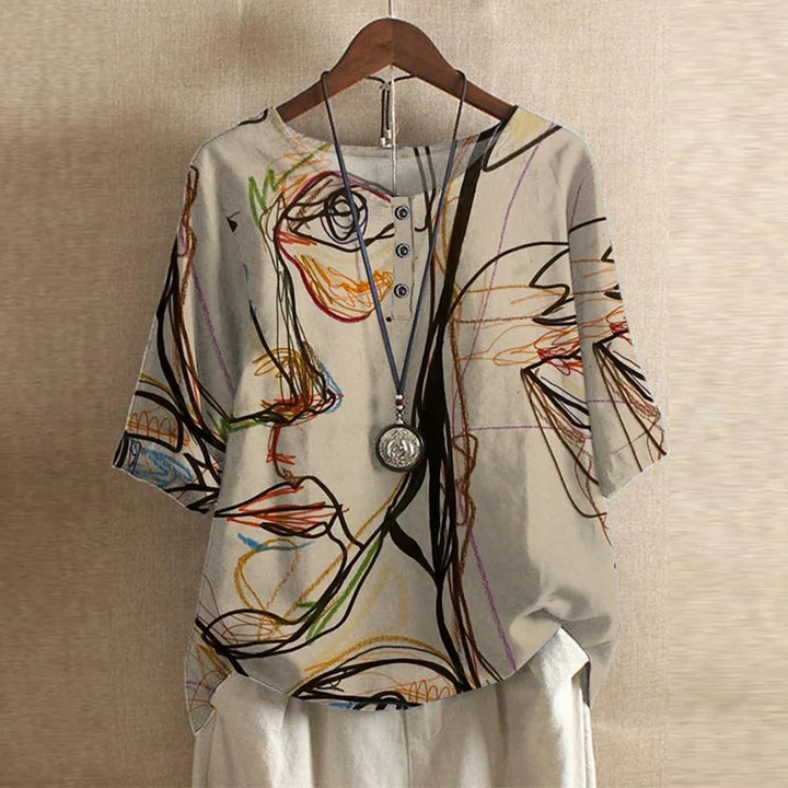Enjoy summer fashion with this loose fit women's vintage floral print blouse, a perfect bohemian casual top.