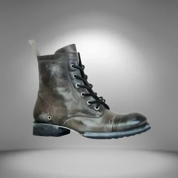 Comfortable & durable women's vintage lace-up combat ankle boots, great for everyday casual wear in fall & winter.