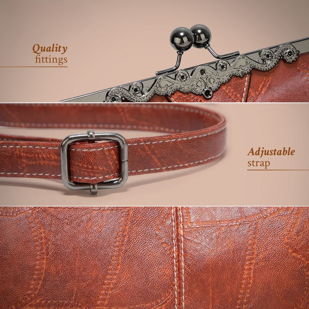 Classic women's shoulder bag, made from high-quality vintage leather, ideal for daily elegance.