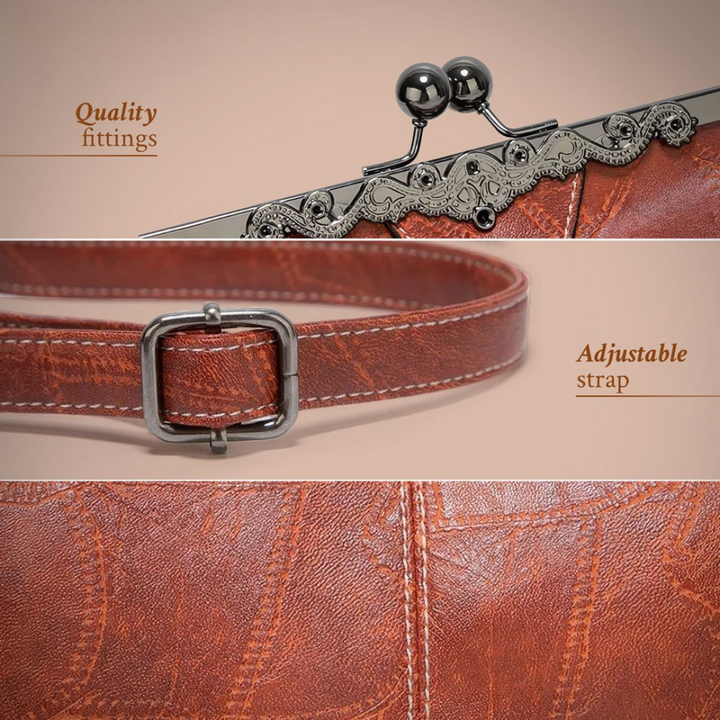 Classic women's shoulder bag, made from high-quality vintage leather, ideal for daily elegance.