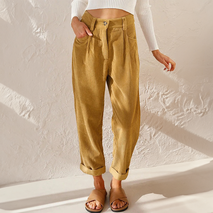 Women's vintage style relaxed fit pants, perfect for casual everyday comfort & versatile fashion.
