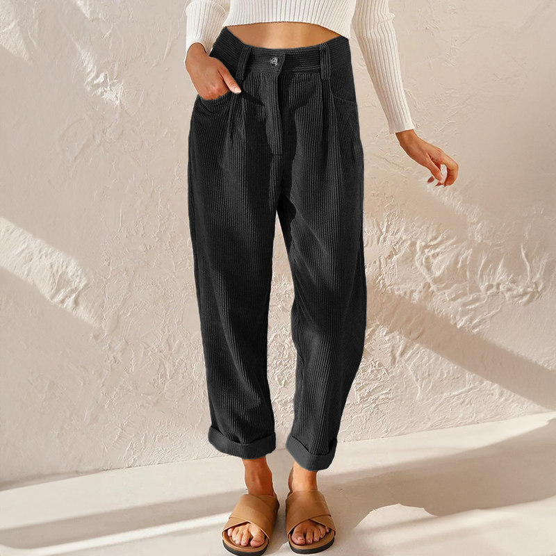 Everyday comfortable women's pants, vintage style & relaxed fit for versatile casual fashion.