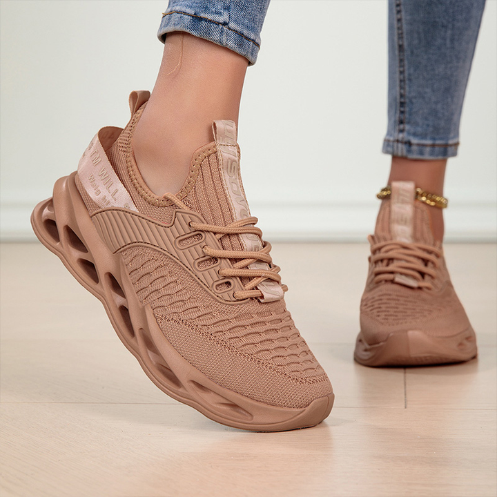 Back view of supportive women's walking sneakers, perfect for casual wear & long-lasting comfort.