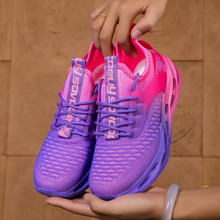Durable women's walking sneakers with cushioned soles, providing flexible support & ultimate comfort.