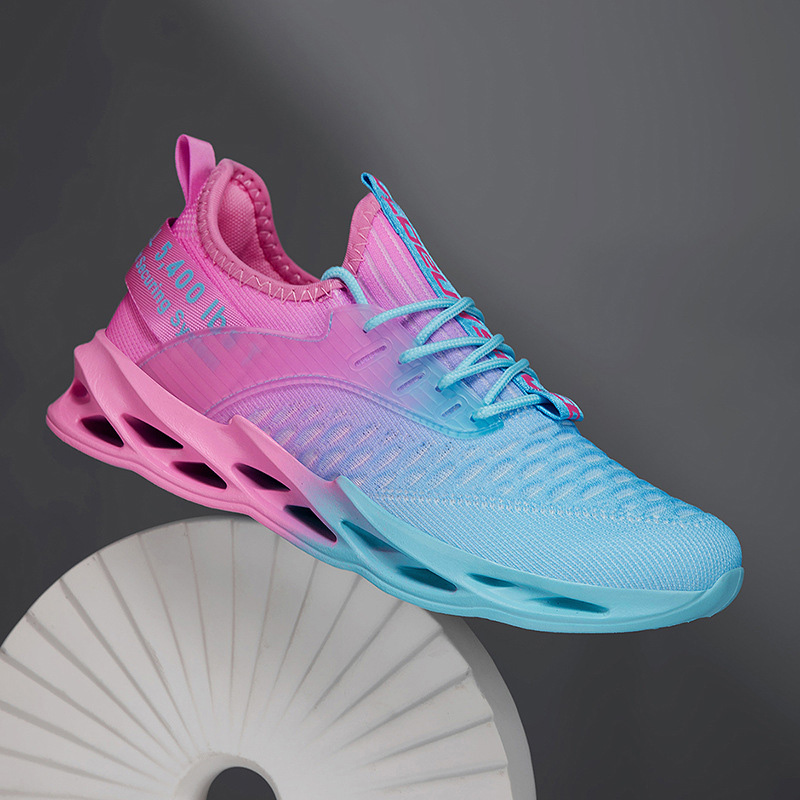 Close-up of flexible sole on women's walking sneakers, highlighting comfort & support for everyday.