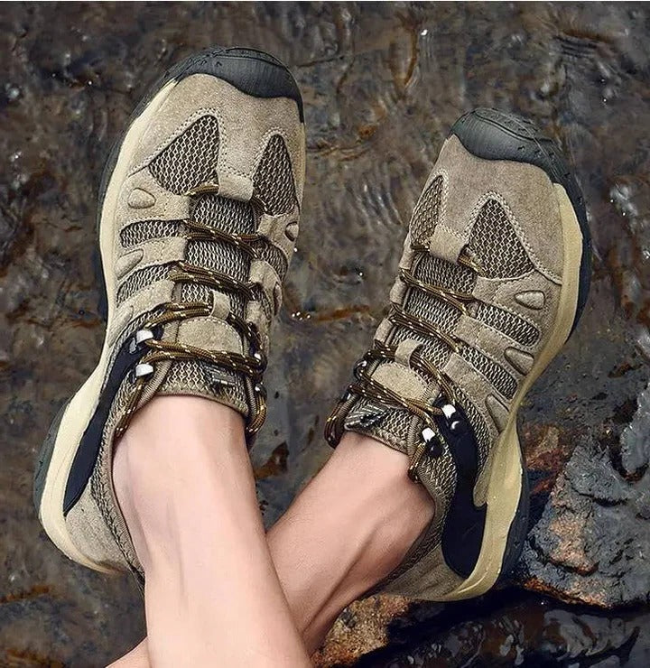 Explore trails confidently in women's waterproof hiking shoes with all-terrain traction & durable grip.