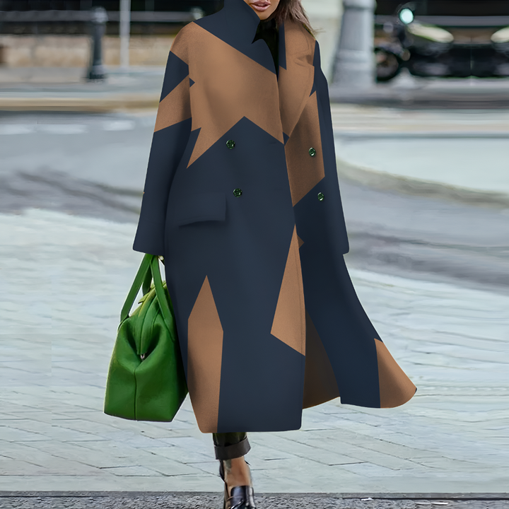 Button-front women's long waterproof coat, essential outerwear for rainy weather protection.