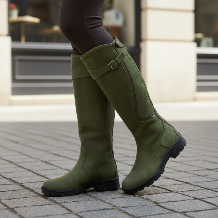 Durable women's waterproof knee-high orthopedic boots offering ultimate comfort and support.