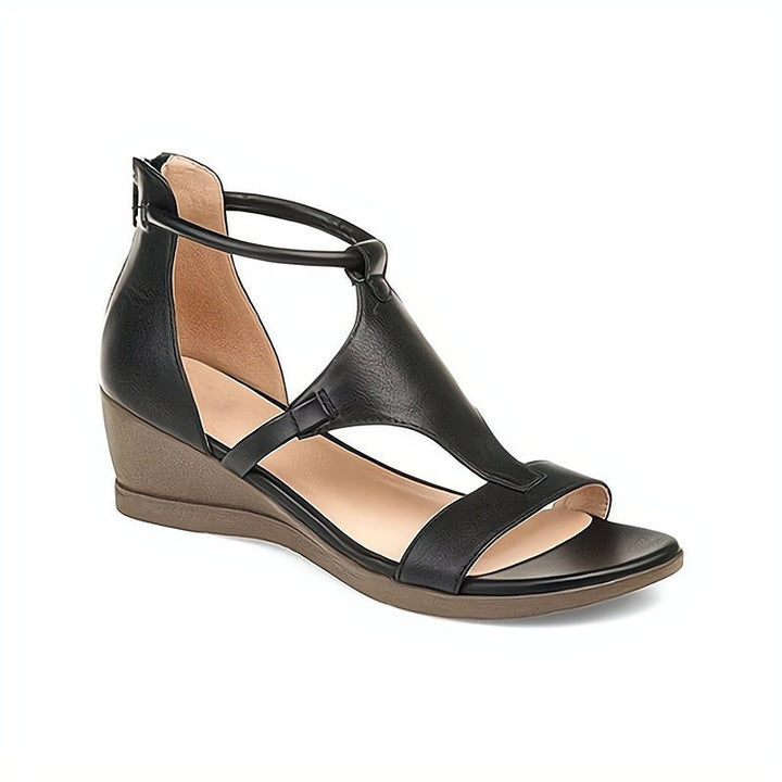 Stylish women's open-toe wedge sandals, comfortable and fashionable summer footwear.