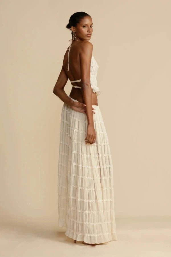 White Bliss women's printed two-piece lounge set, a versatile and fashionable co-ord for ultimate comfort.