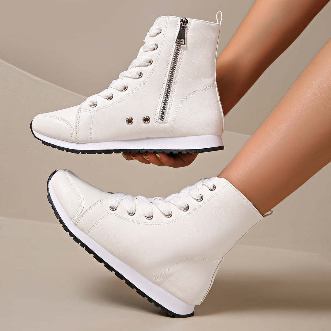 Women's wide fit orthopedic walking shoe, lace-up design for all-day comfort & foot health.