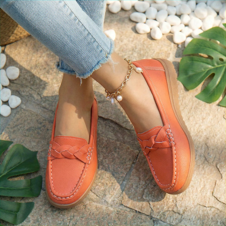 Durable wide fit orthopedic loafers for women, arch support, great for walking.