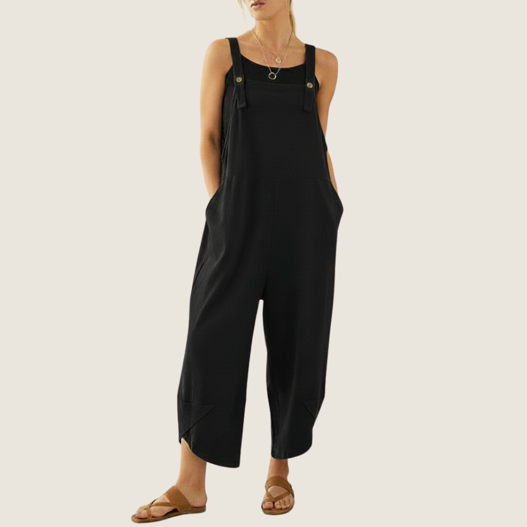Chic women's wide leg casual jumpsuit, comfortable and sleeveless, easy to style.