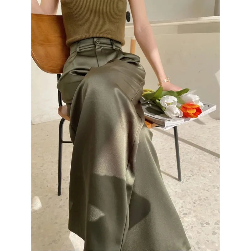 Women's wide leg high waist loose fit pants for a comfortable and stylish look.
