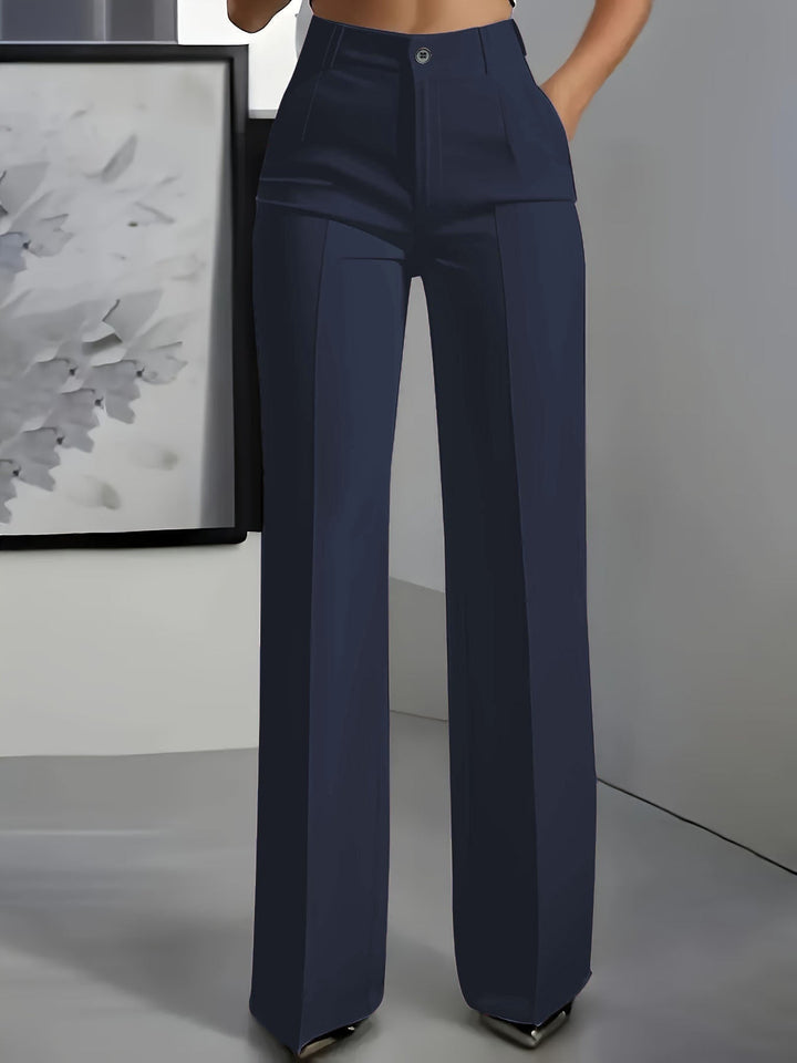 Women's wide-leg high-waist trousers with a structured fit, perfect for versatile office or chic casual wear.