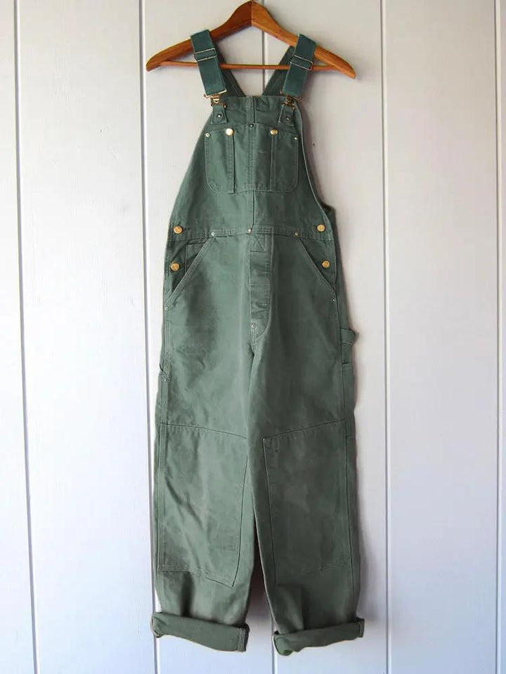 Comfortable women's wide-leg overalls with utility pockets, ideal for spring & summer casual style.