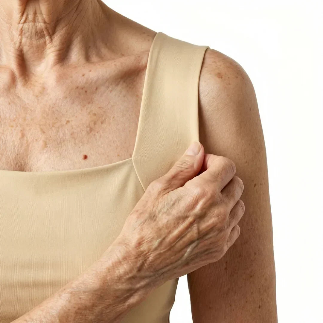 Flattering fit women's tank top with built-in wire-free bra for smooth, comfortable support.