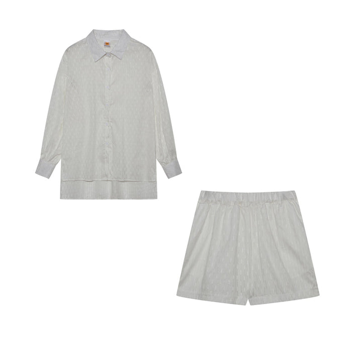 Women's cotton summer set, featuring lightweight, breathable fabric with tonal stripes, ideal for casual summer outings.