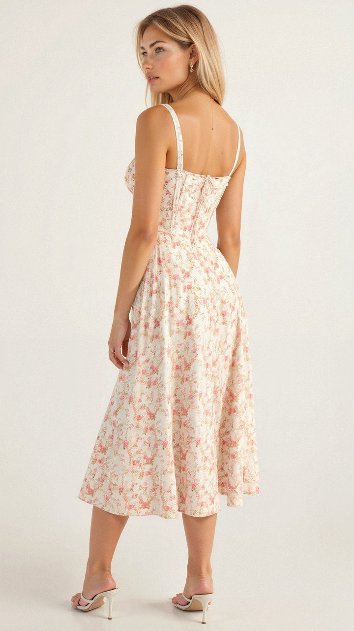 Women's Elegant Corset Summer Dress with Bow Detail - Lexians