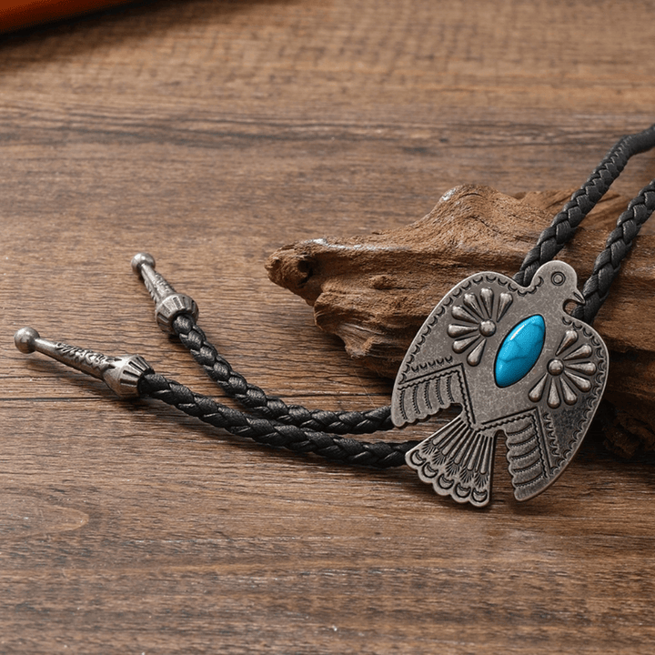 Women's Tribal Bolo Tie with Genuine Stone Accent - Lexians
